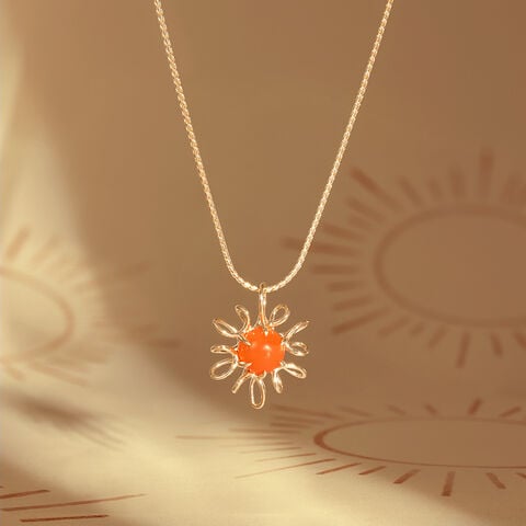 Radiant Bloom Carnelian Pendant