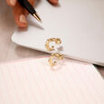 Organic Sculpt Gold Hoop Earrings,,hi-res view 1