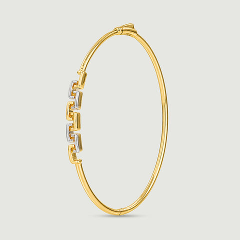 Refined Geometric Gold Bangle