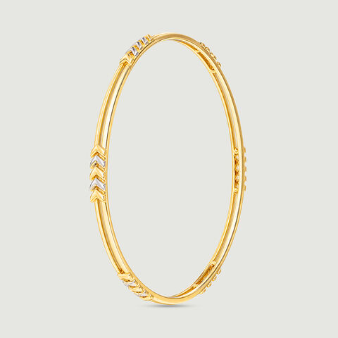 Sleek Directional Gold Bangle