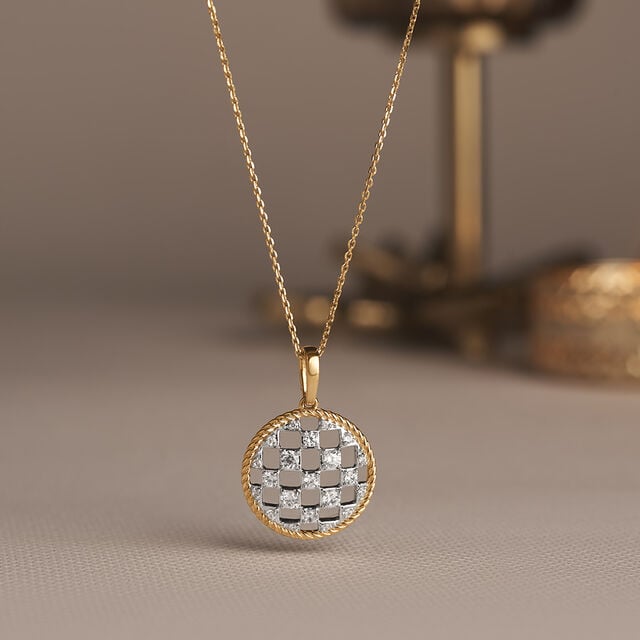 Bold Geometric Gold Pendant,,hi-res image number null