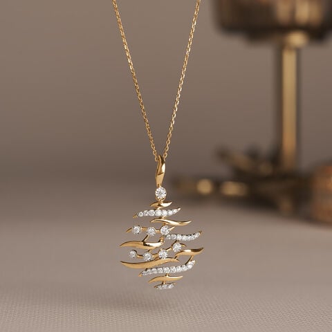 Floating Diyas Diamond Pendant