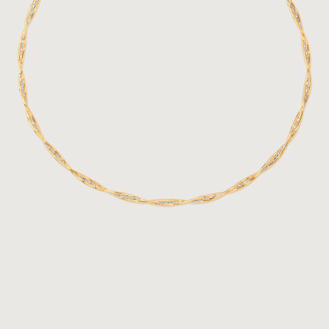 Radiant Sculptural Omega Gold Chain