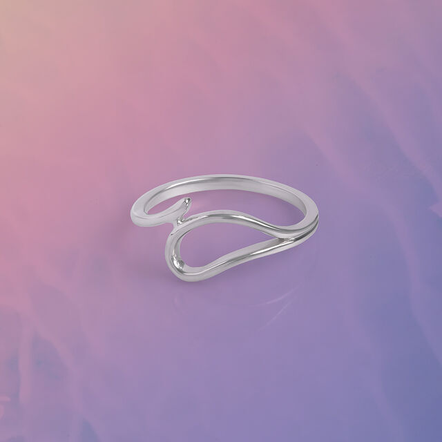 Minimal Curved Silver Ring,,hi-res image number null