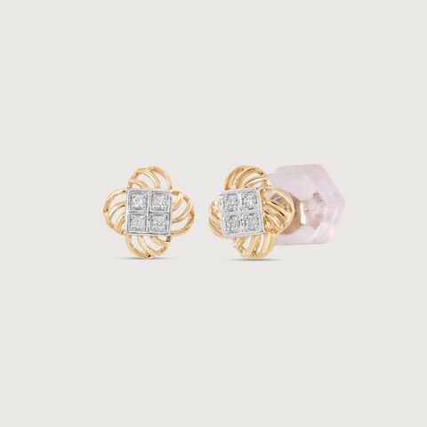 Twirling Grace Diamond Stud Earrings