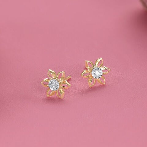 Whimsy Daisy Diamond Stud Earrings
