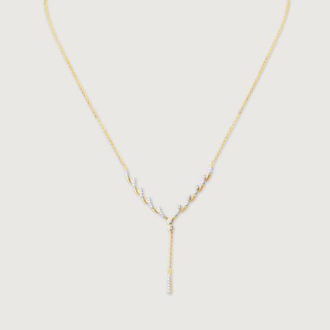 Curvy Spark Drop Diamond Necklace