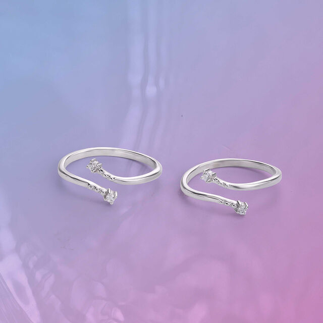 Graceful Beam Silver Toe Rings,,hi-res image number null