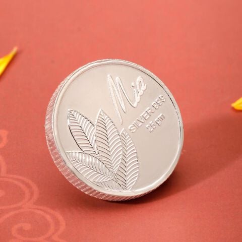 25 GM 999 Silver Divine Mango Leaf Coin