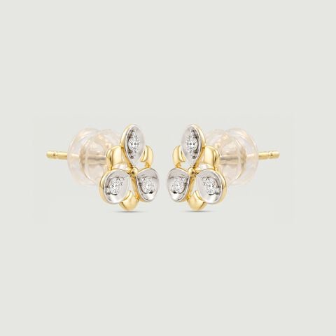 Twinkling Trio Diamond Stud Earrings