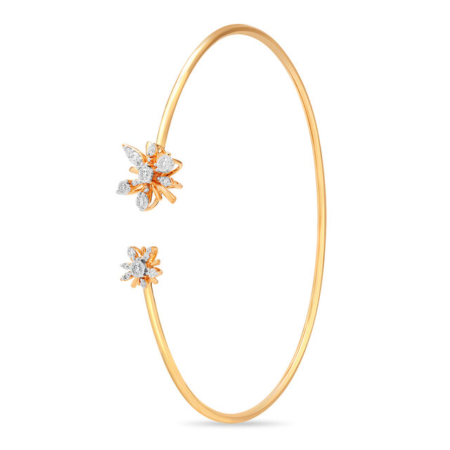 14kt Yellow Gold Blooming Diamond Bangle,,hi-res image number null