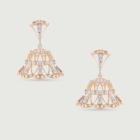Gilded Lippan Gold & Diamond Jhumka