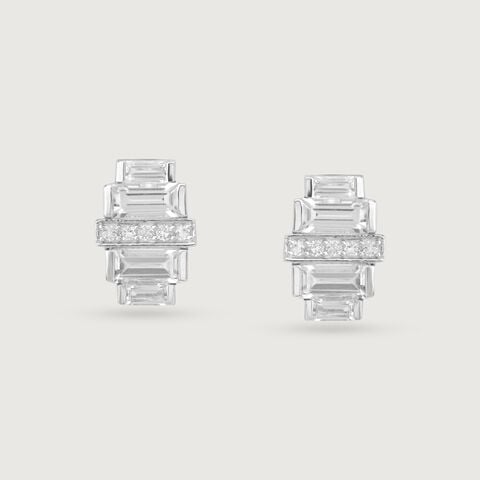 Prism Shine Silver Stud Earrings