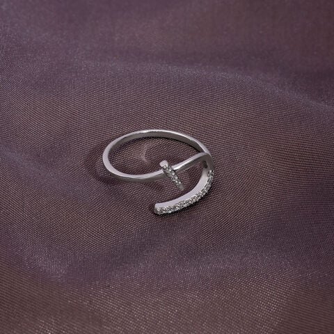 Modern Interlock Silver Ring