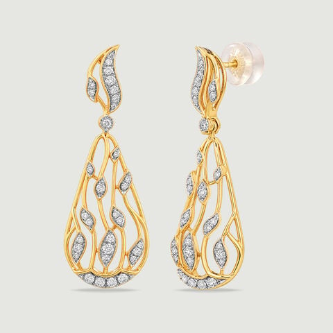 Radiant Flame Diamond Drop Earrings
