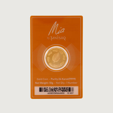 10 gm 24 Karat Tulsi Leaf Gold Coin (9999 Purity)