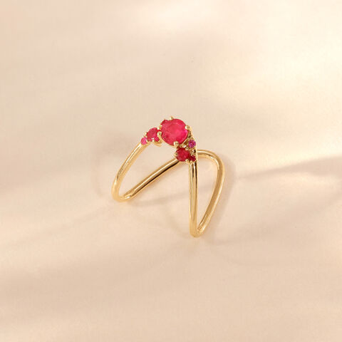 Graceful Reversible Sapphire and Ruby Ring