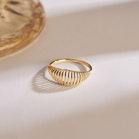 Sleek Linear Gold Ring