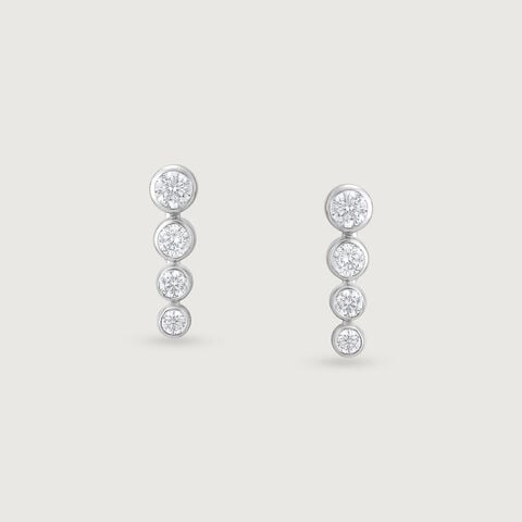 Radiant Line Silver Drop Earrings