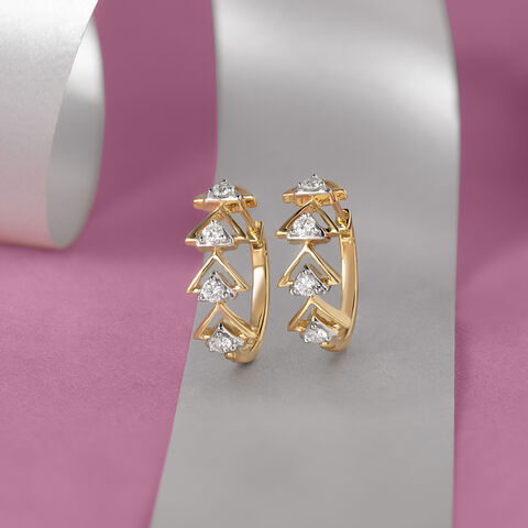 Modern Chic Gold & Diamond Hoop Earrings