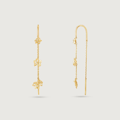 Flutter Bloom Gold Drop Earrings