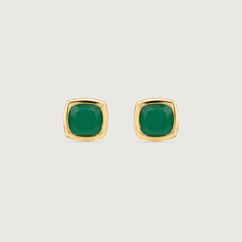Lustrous Verdant Onyx Earrings