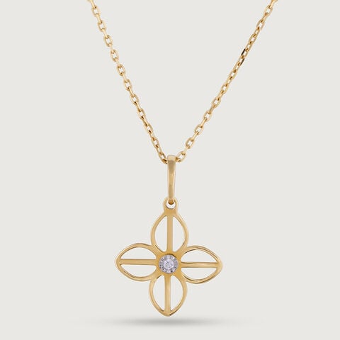 Elegant Floral Gold & Diamond Pendant
