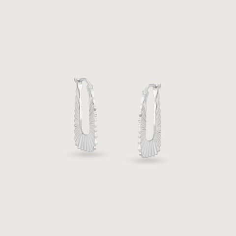 Radiant Wave Silver Hoop Earrings