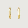 Organic Sculpt Gold Hoop Earrings,,hi-res view 3