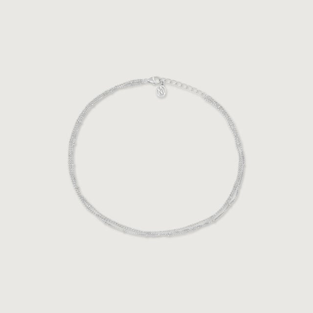 Layered Modern Silver Anklet,,hi-res image number null