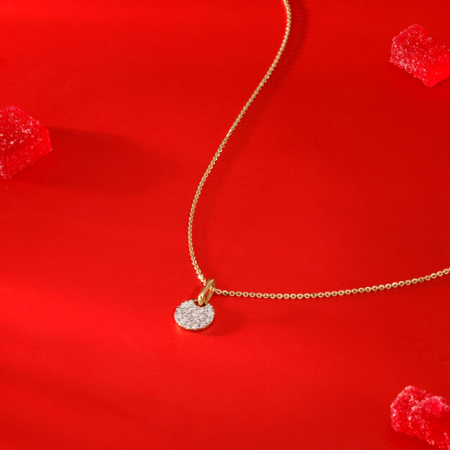 Elegant Cluster Diamond Gold Necklace,,hi-res image number null