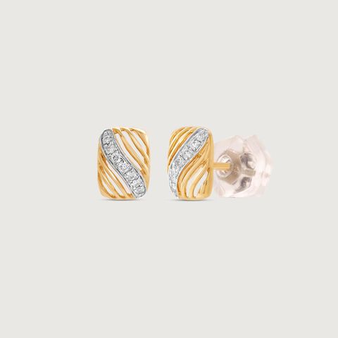 Shimmer Frame Diamond Stud Earrings