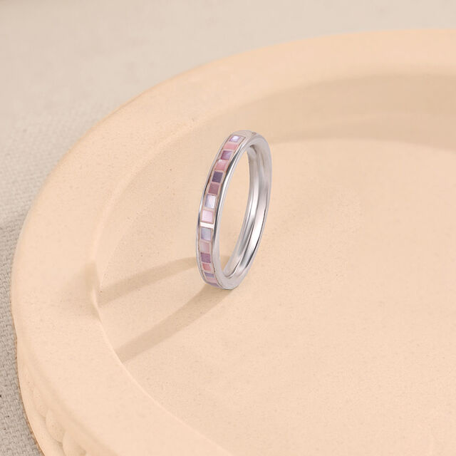Playful Pastel Mother of Pearl Silver Ring,,hi-res image number null