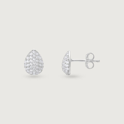 Radiant Dew Silver Stud Earrings