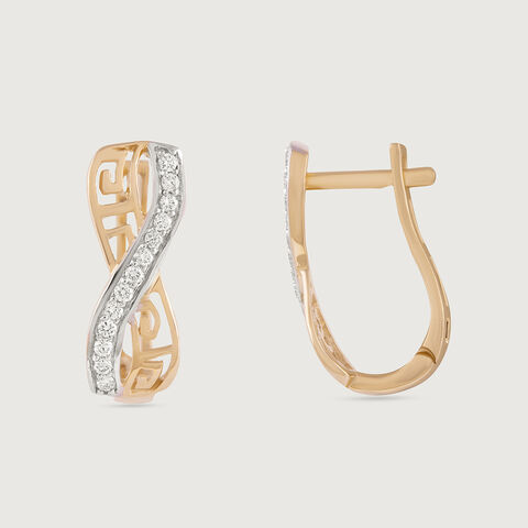 Infinity Chic Gold & Diamond Hoop Earrings