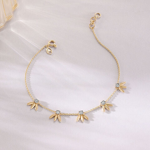 Playful Sparkle Leaf Diamond Bracelet