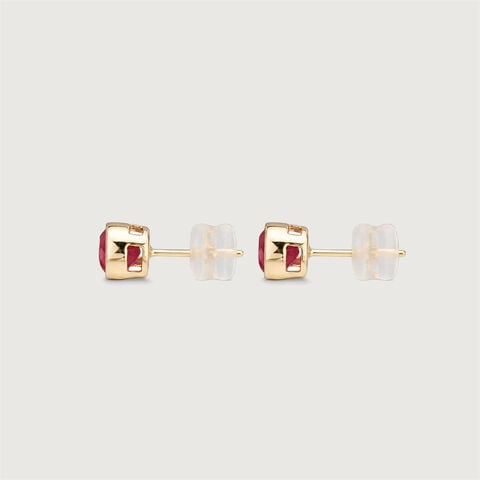 Modern Refined Ruby Gold Stud Earrings