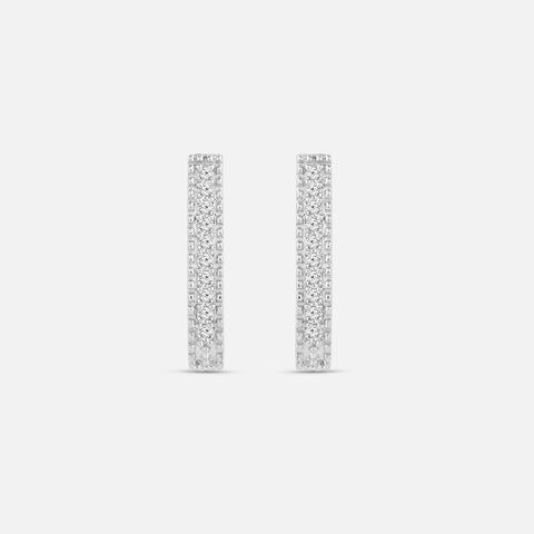 Modern Glitter Silver Stud Earrings