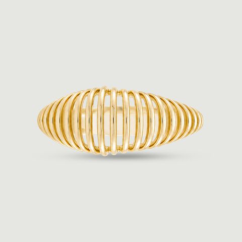 Sleek Linear Gold Ring
