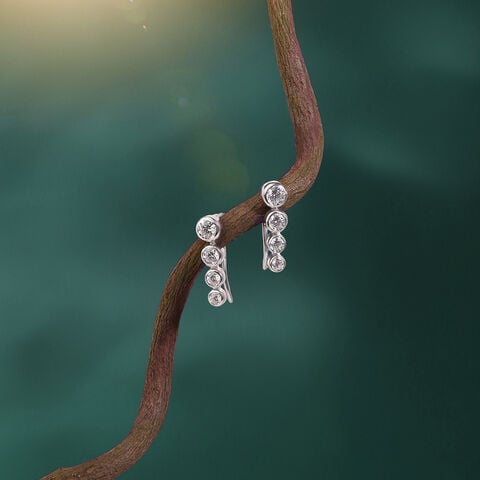 Radiant Line Silver Drop Earrings