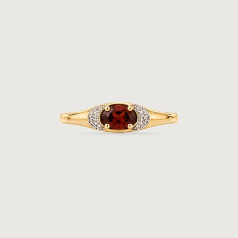 Radiant Garnet Diamond Ring