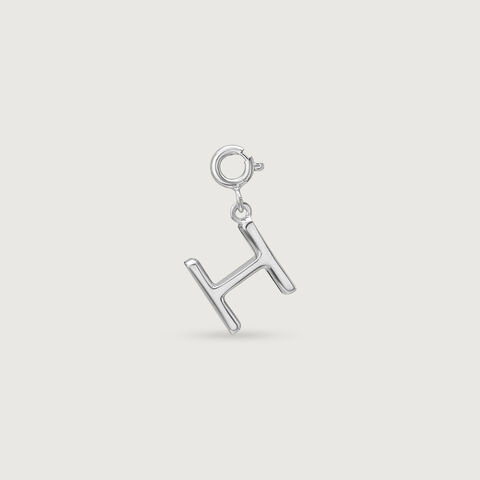 Modern Initial H Silver Charm