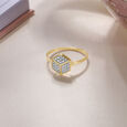 Geometric Glamour 14KT Gold & Diamond Ring,,hi-res view 1