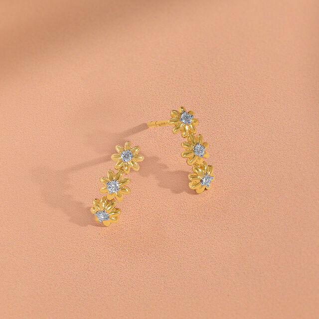 Daisy Trail Diamond Stud Earrings,,hi-res image number null