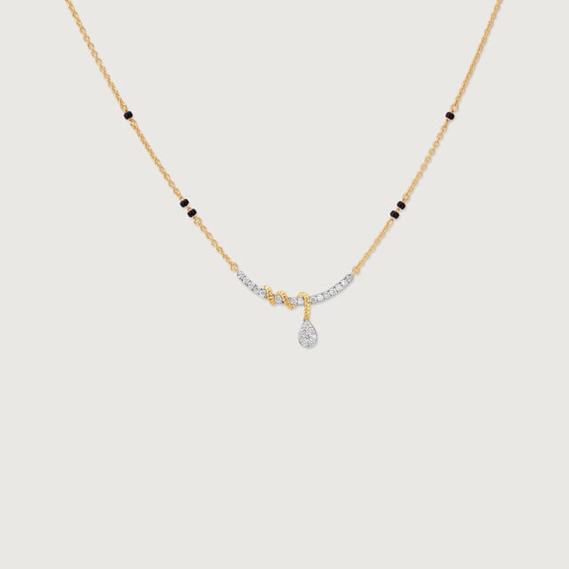 Fluid Twisted Diamond Mangalsutra,,hi-res image number null
