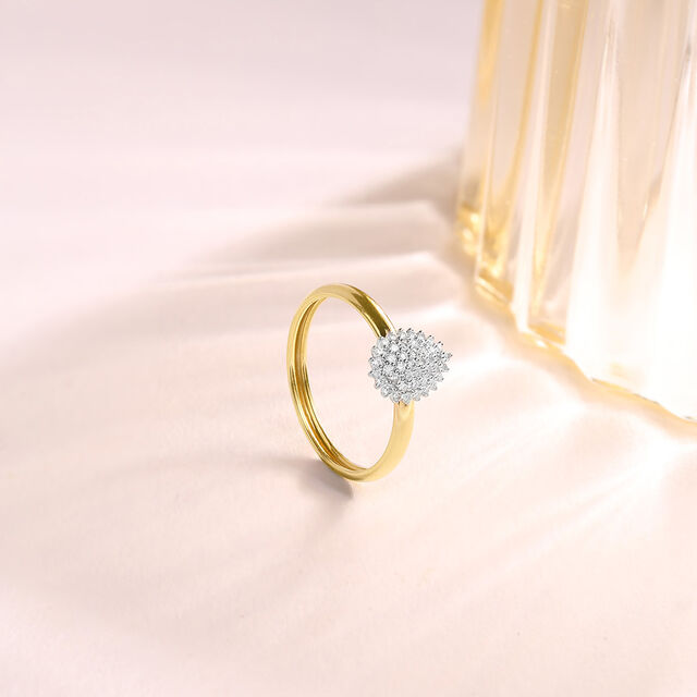 Teardrop Sparkle Gold & Diamond Finger Ring,,hi-res image number null