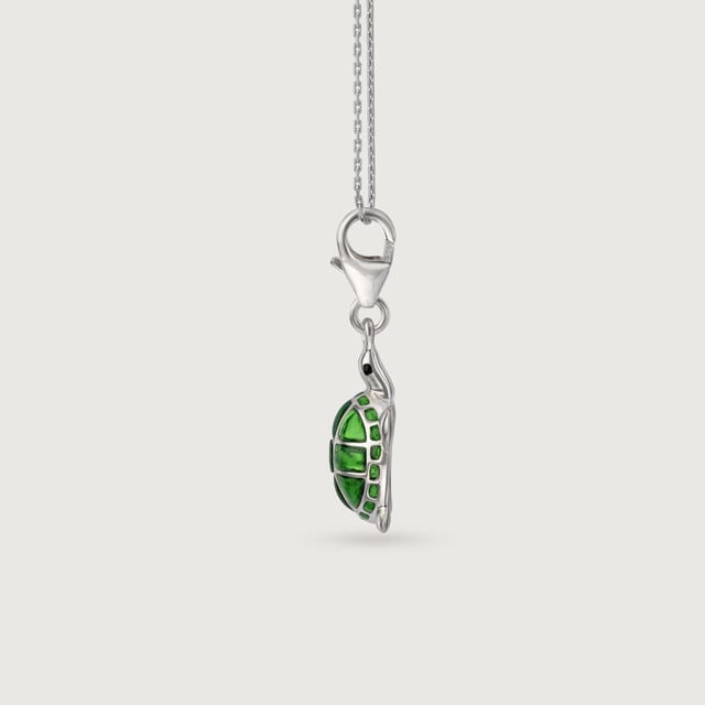Emerald Oasis Turtle Silver Charm,,hi-res image number null