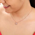 14 KT Rose Gold Classy Floral Pendant,,hi-res view 3