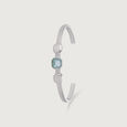 Chic Bezelled Silver Bangle,,hi-res view 4