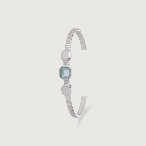 Chic Bezelled Silver Bangle